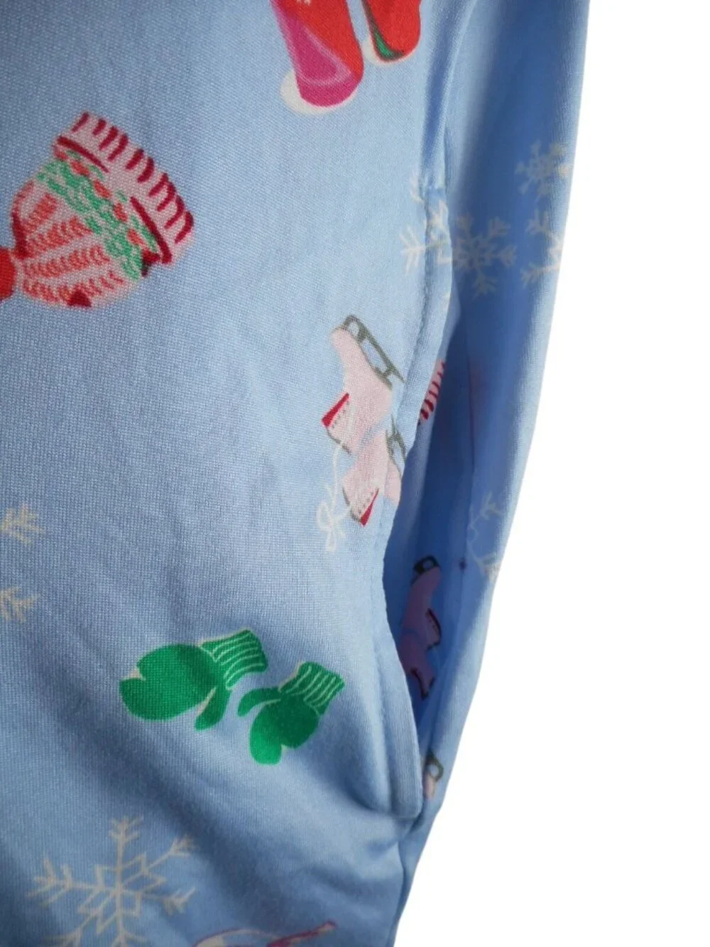 Joyspun Nightgown Nightshirt Sleepwear pockets Blue winter Sz L / XL sled snow - Picture 4 of 5